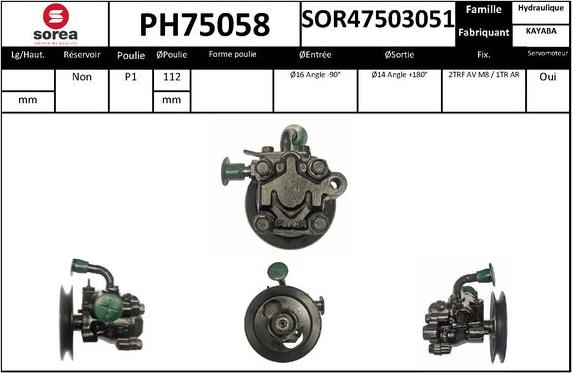 EAI PH75058 - Гідравлічний насос, рульове управління, ГУР autozip.com.ua