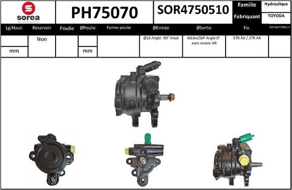 EAI PH75070 - Гідравлічний насос, рульове управління, ГУР autozip.com.ua