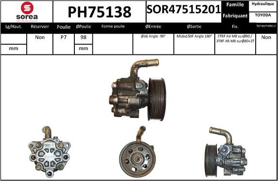 EAI PH75138 - Гідравлічний насос, рульове управління, ГУР autozip.com.ua