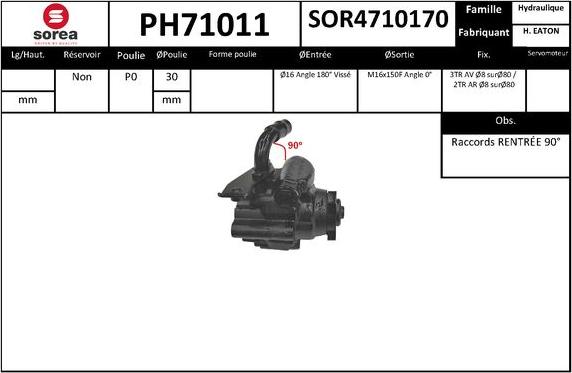 EAI PH71011 - Гідравлічний насос, рульове управління, ГУР autozip.com.ua