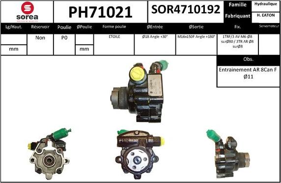EAI PH71021 - Гідравлічний насос, рульове управління, ГУР autozip.com.ua