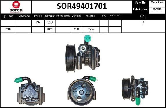 EAI SOR49401701 - Гідравлічний насос, рульове управління, ГУР autozip.com.ua