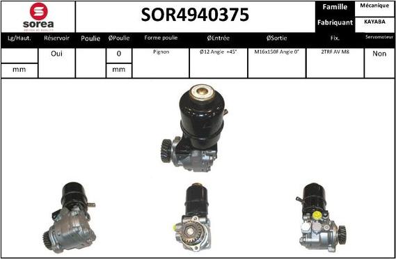 EAI SOR4940375 - Гідравлічний насос, рульове управління, ГУР autozip.com.ua