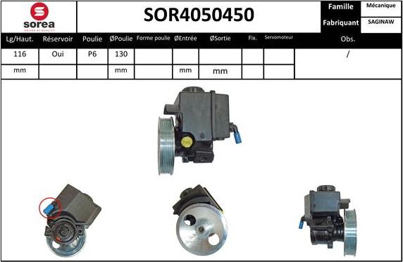 EAI SOR4050450 - Гідравлічний насос, рульове управління, ГУР autozip.com.ua