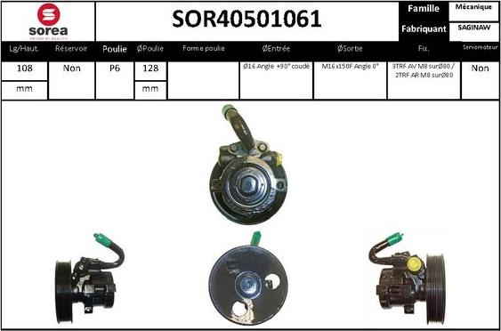 EAI SOR40501061 - Гідравлічний насос, рульове управління, ГУР autozip.com.ua