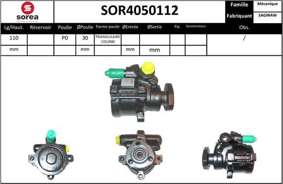 EAI SOR4050112 - Гідравлічний насос, рульове управління, ГУР autozip.com.ua