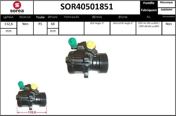 EAI SOR40501851 - Гідравлічний насос, рульове управління, ГУР autozip.com.ua