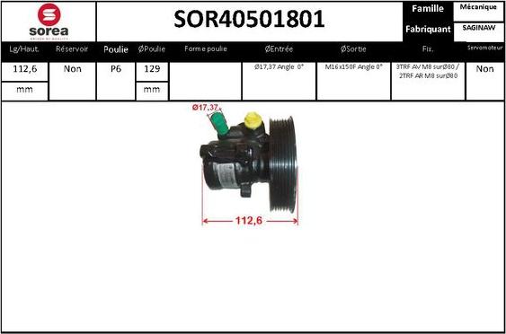 EAI SOR40501801 - Гідравлічний насос, рульове управління, ГУР autozip.com.ua