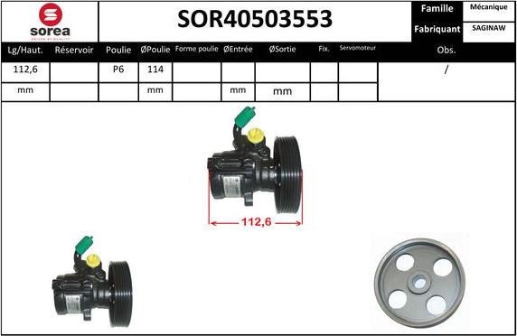 EAI SOR40503553 - Гідравлічний насос, рульове управління, ГУР autozip.com.ua