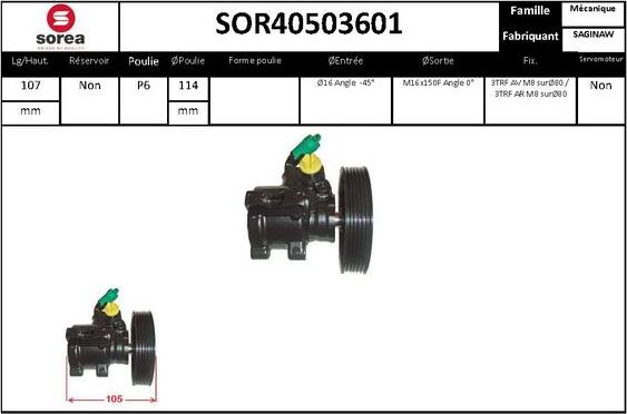 EAI SOR40503601 - Гідравлічний насос, рульове управління, ГУР autozip.com.ua
