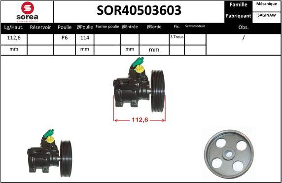 EAI SOR40503603 - Гідравлічний насос, рульове управління, ГУР autozip.com.ua