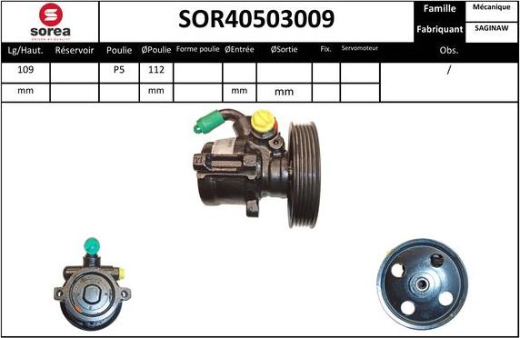 EAI SOR40503009 - Гідравлічний насос, рульове управління, ГУР autozip.com.ua