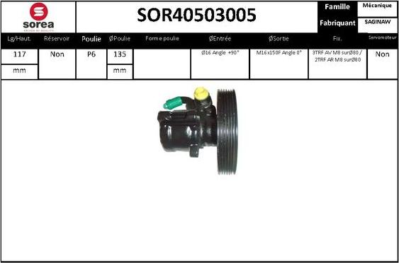 EAI SOR40503005 - Гідравлічний насос, рульове управління, ГУР autozip.com.ua