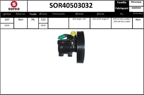 EAI SOR40503032 - Гідравлічний насос, рульове управління, ГУР autozip.com.ua