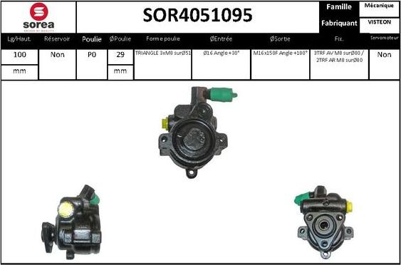 EAI SOR4051095 - Гідравлічний насос, рульове управління, ГУР autozip.com.ua