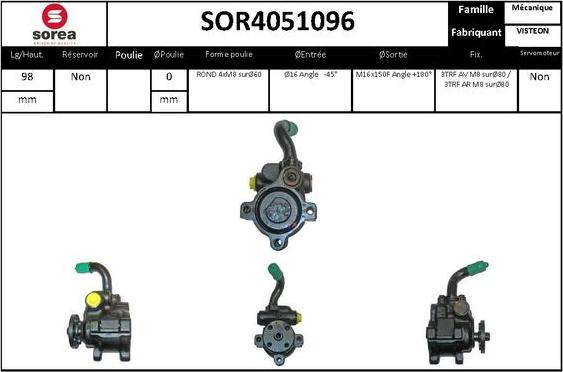 EAI SOR4051096 - Гідравлічний насос, рульове управління, ГУР autozip.com.ua