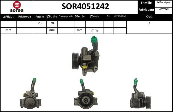 EAI SOR4051242 - Гідравлічний насос, рульове управління, ГУР autozip.com.ua