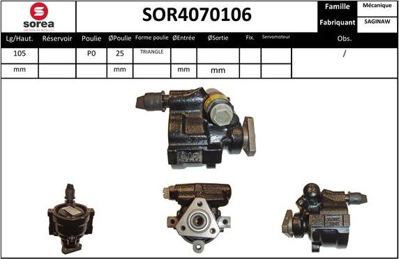 EAI SOR4070106 - Гідравлічний насос, рульове управління, ГУР autozip.com.ua