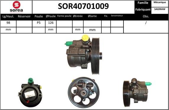 EAI SOR40701009 - Гідравлічний насос, рульове управління, ГУР autozip.com.ua