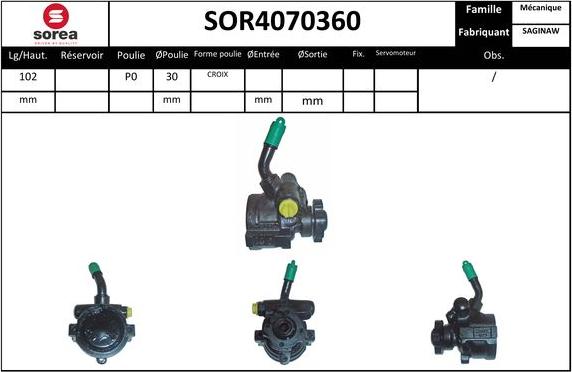 EAI SOR4070360 - Гідравлічний насос, рульове управління, ГУР autozip.com.ua