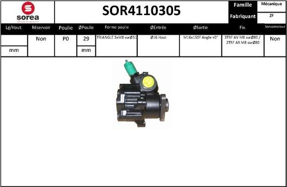 EAI SOR4110305 - Гідравлічний насос, рульове управління, ГУР autozip.com.ua