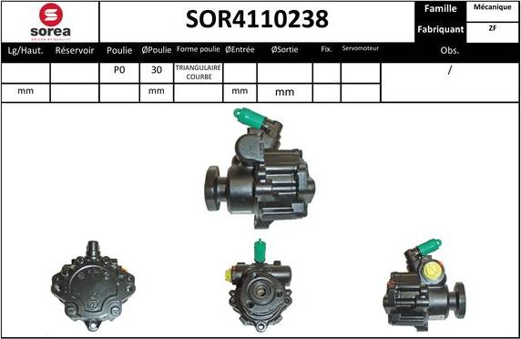 EAI SOR4110238 - Гідравлічний насос, рульове управління, ГУР autozip.com.ua