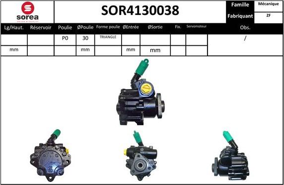 EAI SOR4130038 - Гідравлічний насос, рульове управління, ГУР autozip.com.ua