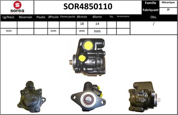 EAI SOR4850110 - Гідравлічний насос, рульове управління, ГУР autozip.com.ua