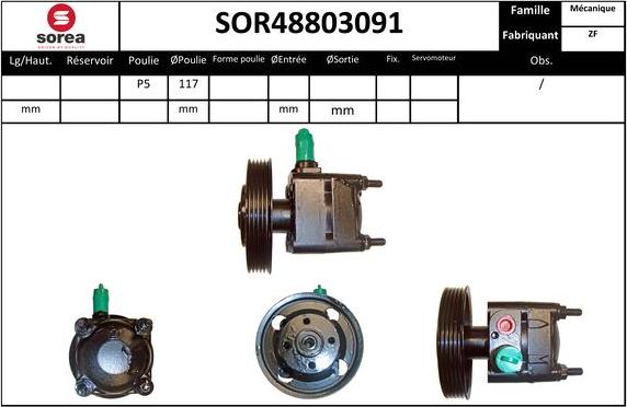 EAI SOR48803091 - Гідравлічний насос, рульове управління, ГУР autozip.com.ua