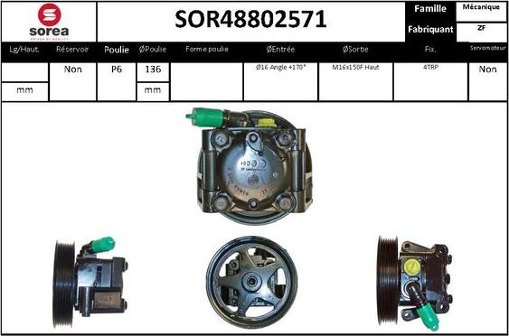 EAI SOR48802571 - Гідравлічний насос, рульове управління, ГУР autozip.com.ua