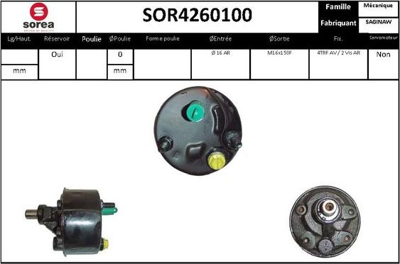 EAI SOR4260100 - Гідравлічний насос, рульове управління, ГУР autozip.com.ua