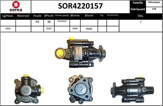 EAI SOR4220157 - Гідравлічний насос, рульове управління, ГУР autozip.com.ua