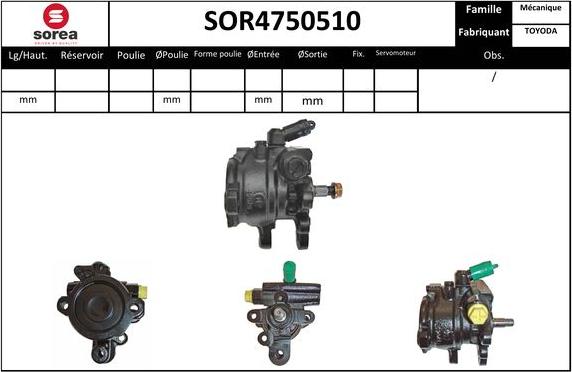 EAI SOR4750510 - Гідравлічний насос, рульове управління, ГУР autozip.com.ua