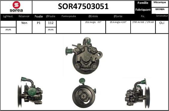EAI SOR47503051 - Гідравлічний насос, рульове управління, ГУР autozip.com.ua