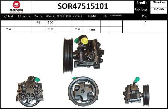 EAI SOR47515101 - Гідравлічний насос, рульове управління, ГУР autozip.com.ua