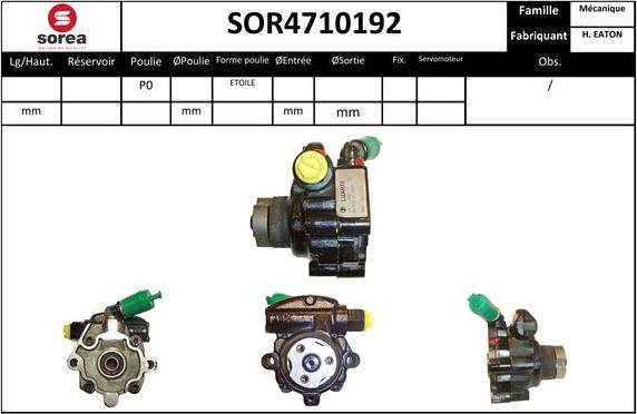 EAI SOR4710192 - Гідравлічний насос, рульове управління, ГУР autozip.com.ua