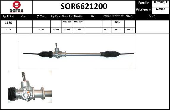 EAI SOR6621200 - Рульовий механізм, рейка autozip.com.ua