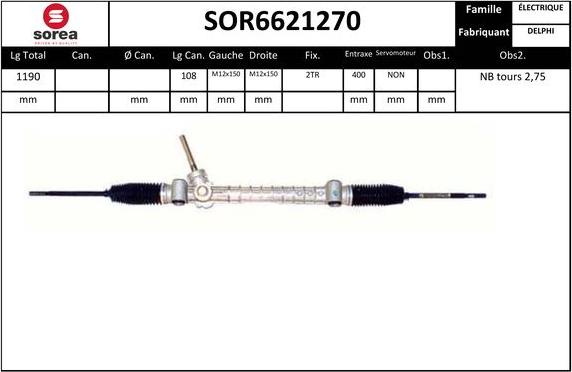 EAI SOR6621270 - Рульовий механізм, рейка autozip.com.ua