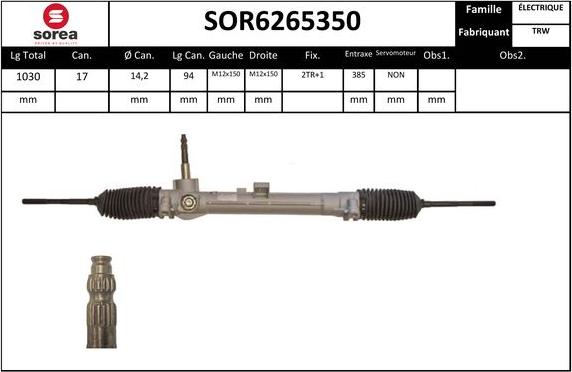 EAI SOR6265350 - Рульовий механізм, рейка autozip.com.ua