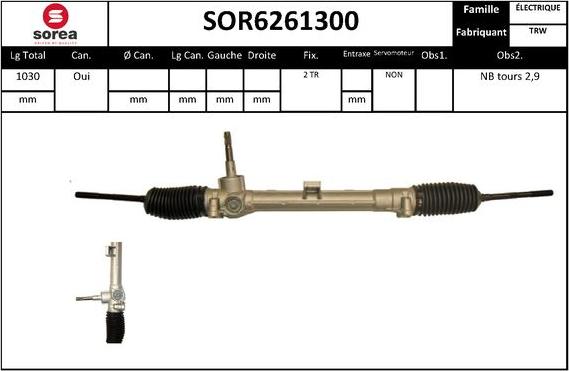 EAI SOR6261300 - Рульовий механізм, рейка autozip.com.ua