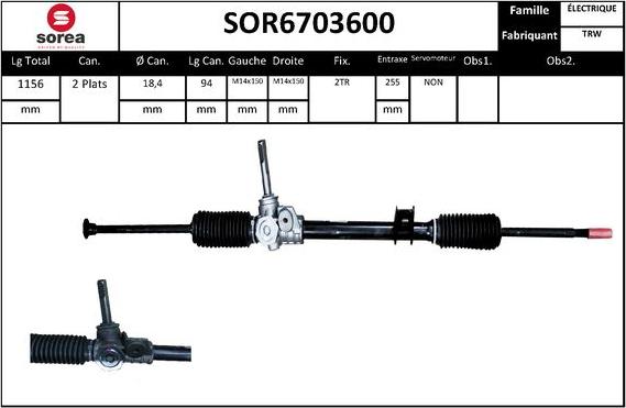 EAI SOR6703600 - Рульовий механізм, рейка autozip.com.ua