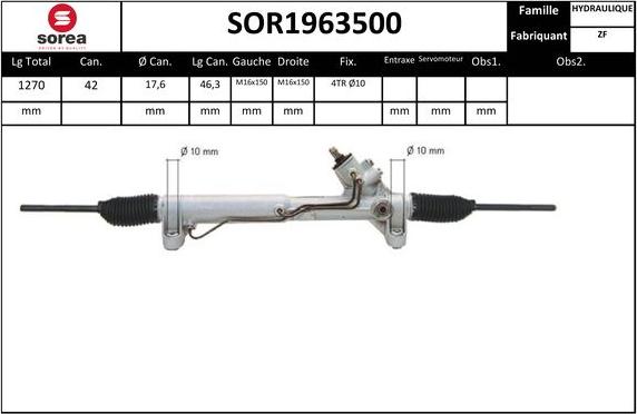 EAI SOR1963500 - Рульовий механізм, рейка autozip.com.ua