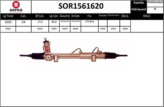 EAI SOR1561620 - Рульовий механізм, рейка autozip.com.ua