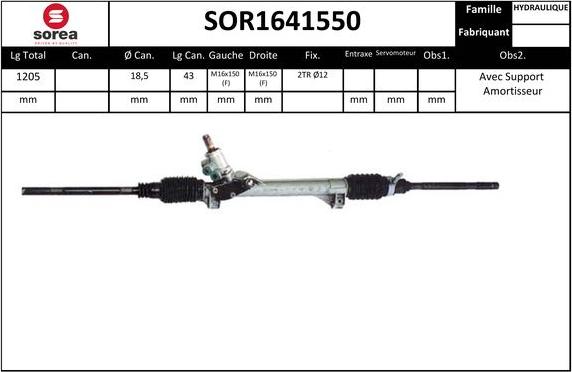 EAI SOR1641550 - Рульовий механізм, рейка autozip.com.ua