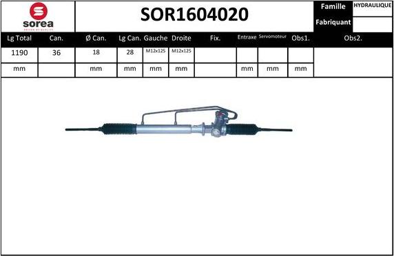 EAI SOR1604020 - Рульовий механізм, рейка autozip.com.ua