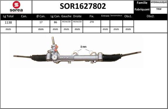 EAI SOR1627802 - Рульовий механізм, рейка autozip.com.ua
