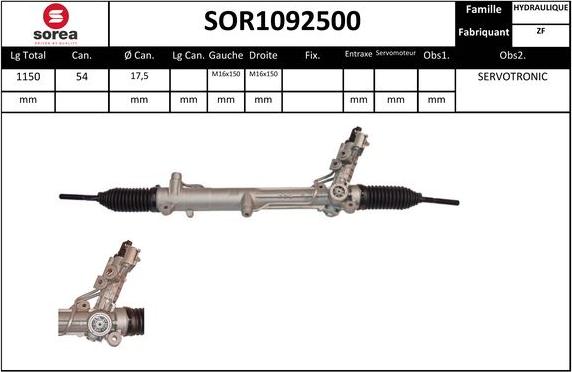 EAI SOR1092500 - Рульовий механізм, рейка autozip.com.ua