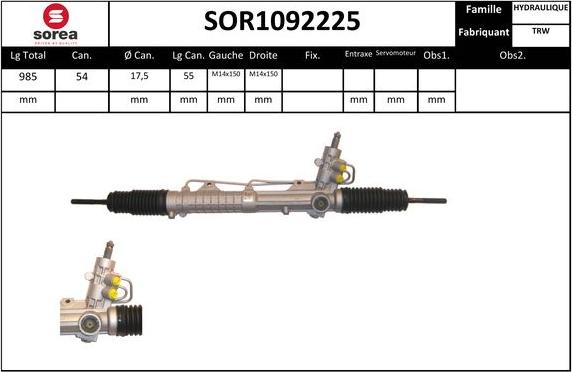 EAI SOR1092225 - Рульовий механізм, рейка autozip.com.ua