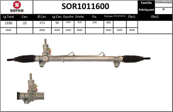 EAI SOR1011600 - Рульовий механізм, рейка autozip.com.ua