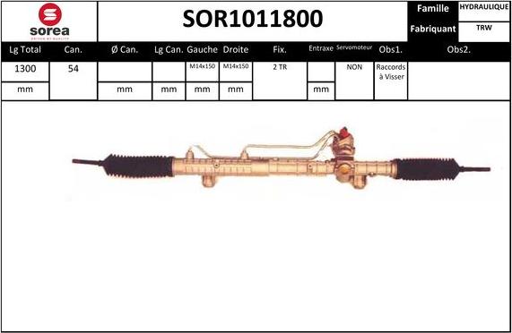 EAI SOR1011800 - Рульовий механізм, рейка autozip.com.ua